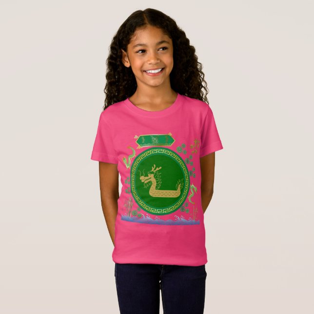 Camiseta Viaje del dragón de jade rosa (Anverso completo)