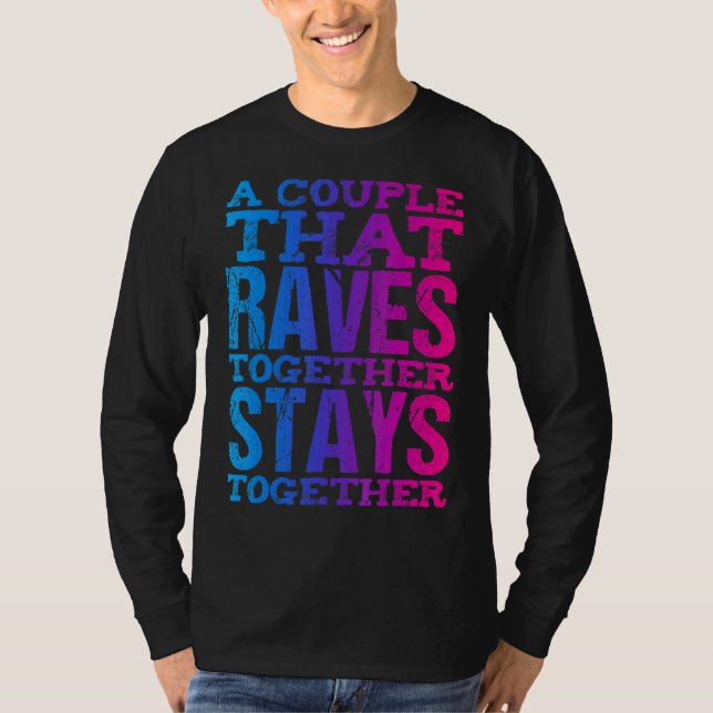 Camiseta Viaje del Festival de Música Edm Dance Pareja Rave (Anverso)