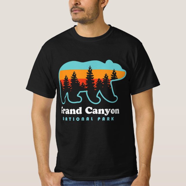 Camiseta Viaje del Gran Cañón Retro Oso del Parque Nacional (Anverso)