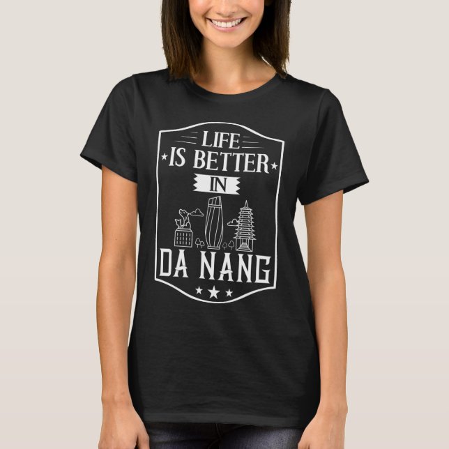 Camiseta Viaje del mapa aéreo de la ciudad de Vietnam de Da (Anverso)