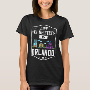 Camiseta Viaje del mapa aéreo de Orlando Florida City
