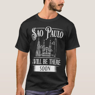 Camiseta Viaje del mapa de la ciudad de Brasil en Sao Paulo