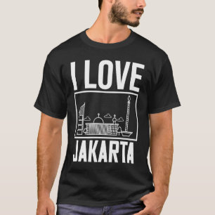Camiseta Viaje del mapa de la ciudad de Yakarta Indonesia