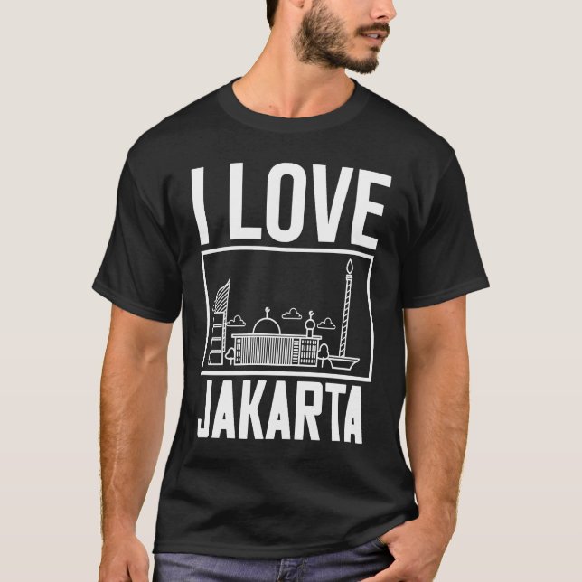 Camiseta Viaje del mapa de la ciudad de Yakarta Indonesia (Anverso)