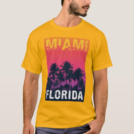 Camiseta Viaje del Viejo Miami Florida Palm Trees Sunset 90