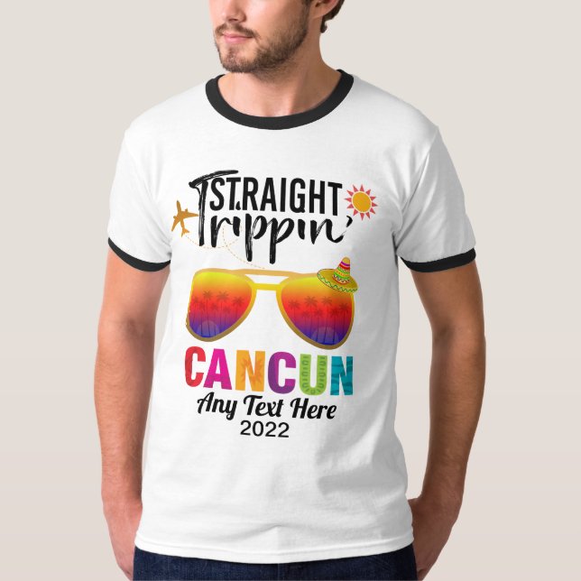Camiseta Viaje directo a Cancún México vacaciones  (Anverso)