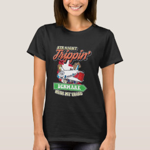 Camiseta Viaje directo a Dinamarca con mi familia de tribu
