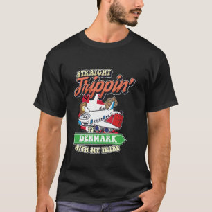 Camiseta Viaje directo a Dinamarca con mi familia de tribu