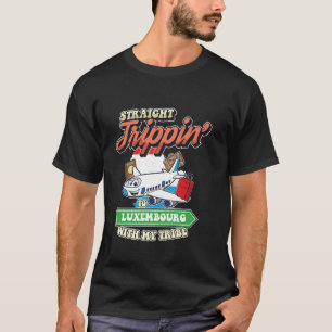 Camiseta Viaje Directo A Luxemburgo Con Mi Familia Tribuna