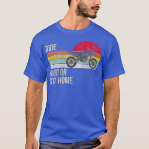 Camiseta Viaje duro retro vintage o quédate en casa Motocro