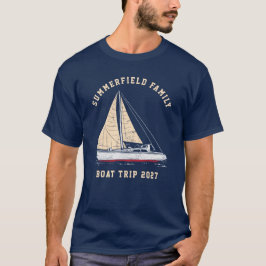 Camiseta Viaje en barco de la familia personalizado Náutica
