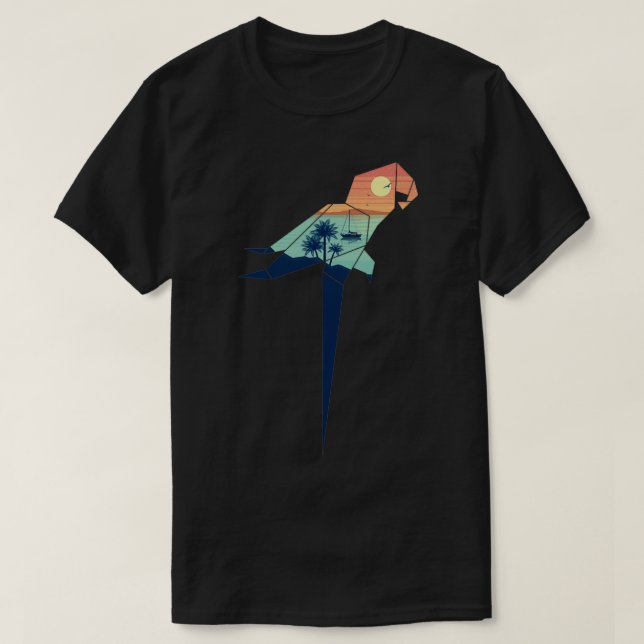 Camiseta Viaje en barco de Origami Parrot (Diseño del anverso)