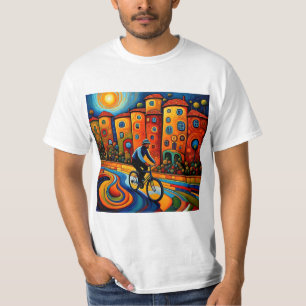 Camiseta Viaje en bicicleta al atardecer 5