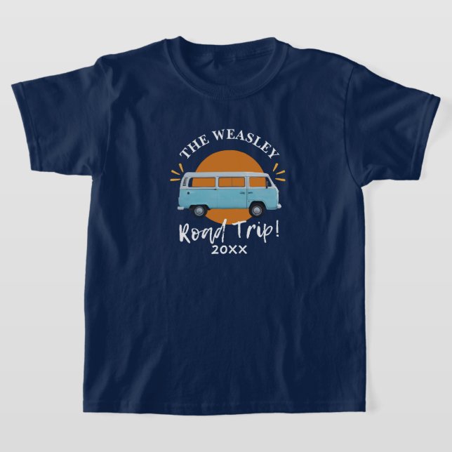 Camiseta Viaje en carretera de la familia personalizado Blu (Distribución)