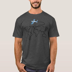 Camiseta Viaje en el plano mundial de mapas 3