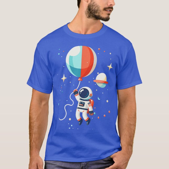 Camiseta Viaje en globo de astronautas (Anverso)