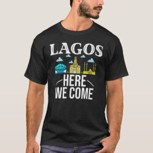 Camiseta Viaje en mapa de viajes por la ciudad de Lagos, Ni
