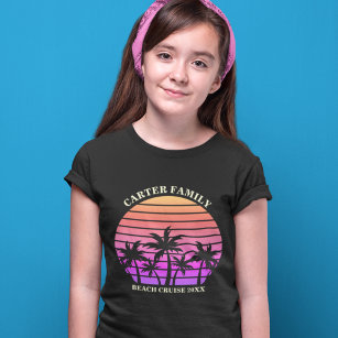 Camiseta Viaje en playa familiar Isla Tropical Sunset Kids