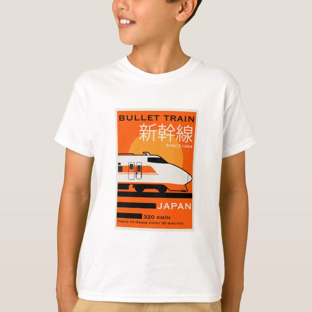 Camiseta Viaje en tren de bala en Japón Shinkansen (Anverso)
