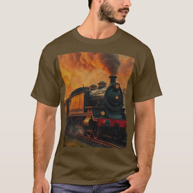 Camiseta Viaje en tren de Victoria - Steampunk Steam Train2 (Anverso)