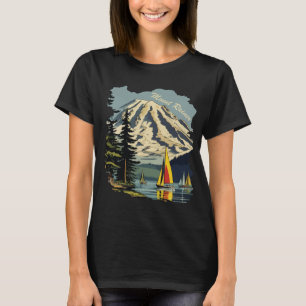 Camiseta Viaje en velero azul al Monte Rainier