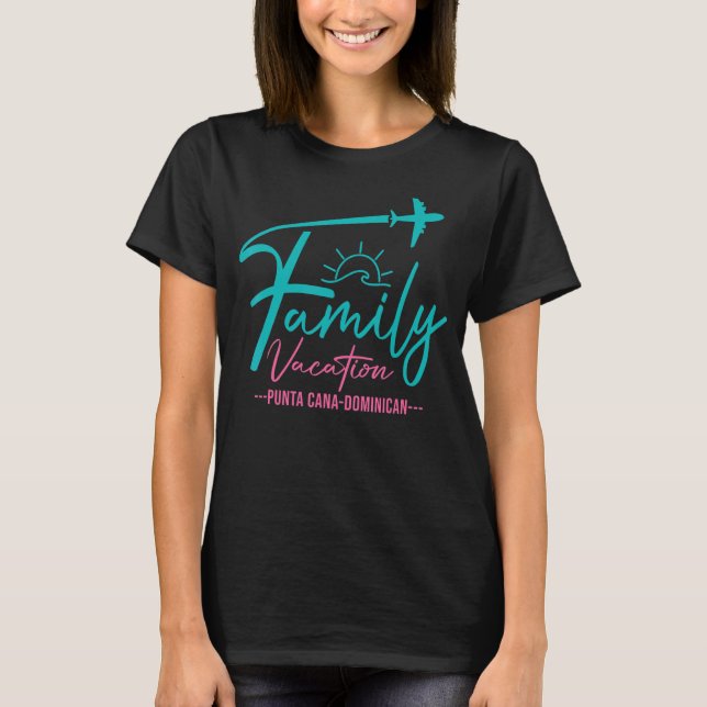 Camiseta Viaje En Vuelo Punta Cana Familia Dominica (Anverso)