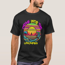 Camiseta Viaje enigmático: Exploración Retro Sunset