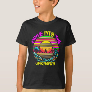Camiseta Viaje enigmático: Exploración Retro Sunset