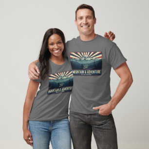 Camiseta Viaje Escénico Alpino Retro Patriótico Explorador