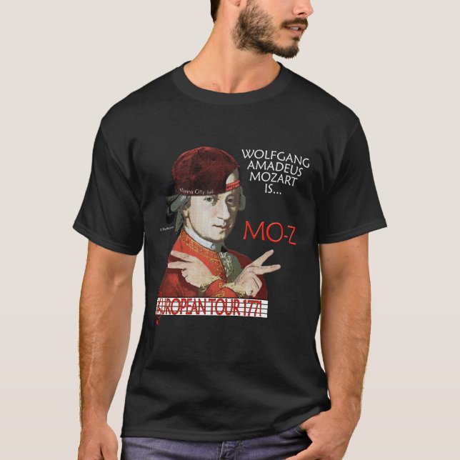 Camiseta Viaje europeo de Mozart frente oscuro de s de la (Anverso)