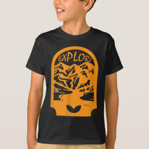 Camiseta Viaje Explorar Montaña Gráfico Casual Camping Boy