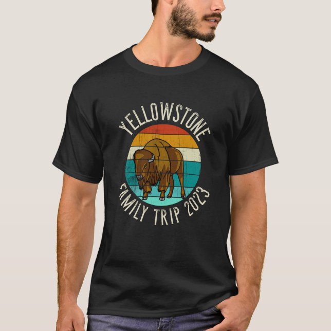 Camiseta Viaje familiar 2023 Bison Yellowstone (Anverso)
