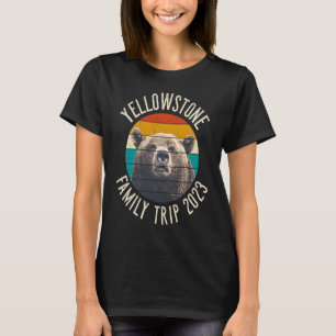 Camiseta Viaje familiar de piedras amarillas 2023 con oso p