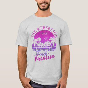 Camiseta Viaje familiar de vacaciones de Retro Palm Trees S