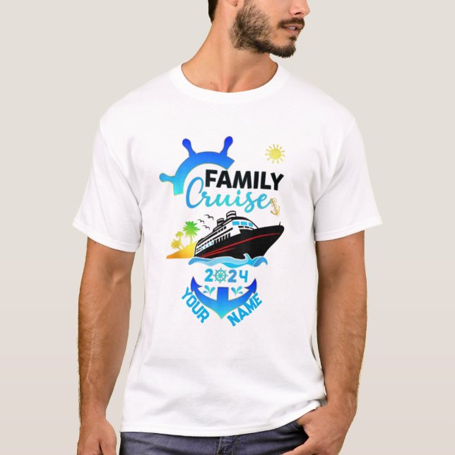 Camiseta Viaje Familiar en Barco de Crucero Personalizado L (Anverso)
