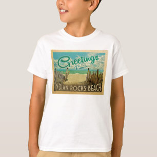 Camiseta Viaje indio del vintage de la playa de las rocas
