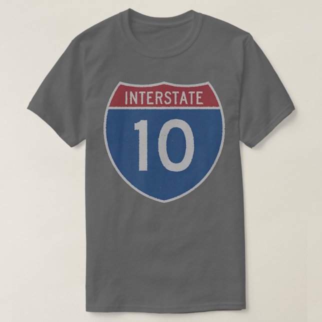 Camiseta Viaje Interstate 10 Highway Road Tee 10 cumpleaños (Diseño del anverso)
