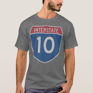 Camiseta Viaje Interstate 10 Highway Road Tee 10 cumpleaños