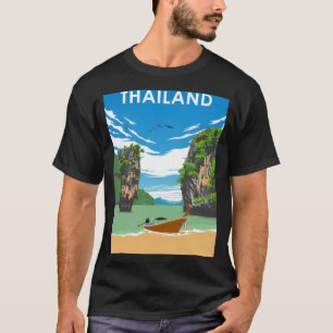 Camiseta Viaje Mínimo Retro para Tailandia