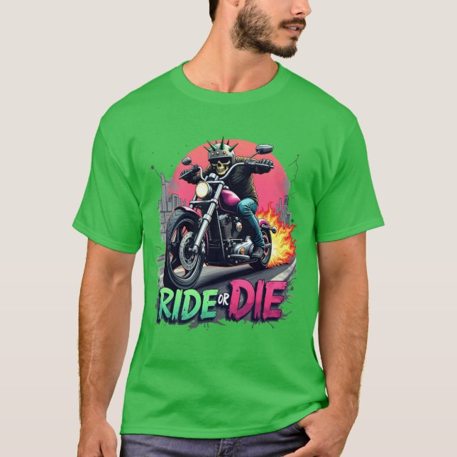 Camiseta Viaje o muerte - Audaz Diseño Gráfico de Biker Urb (Anverso)