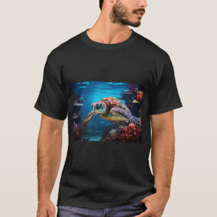 Camiseta Viaje Oceánico - Tortuga Marina Entre Peces