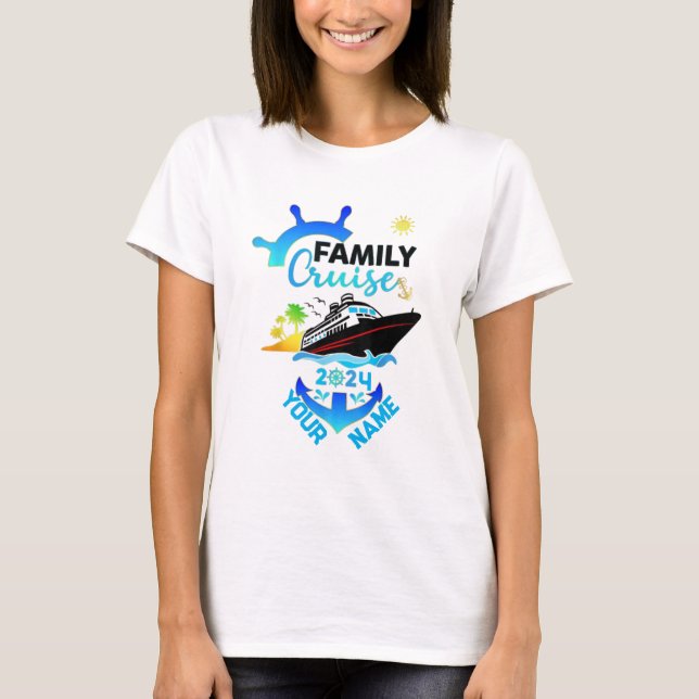 Camiseta viaje personalizado de la familia de cruceros (Anverso)
