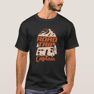 Camiseta Viaje por carretera Capitán RV Camping Lover Premi