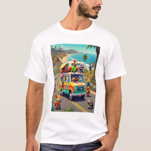 Camiseta Viaje por carretera con amigos animales