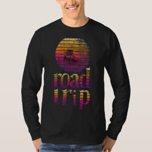 Camiseta Viaje Por Carretera - Retro Sunset Presionado En M