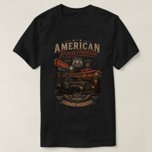 Camiseta Viaje Retro Americano por la Ruta 66 Vintage