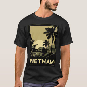 Camiseta viaje retro del art déco de Vietnam Asia