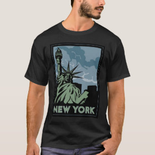 Camiseta viaje retro del vintage de Nueva York Estados