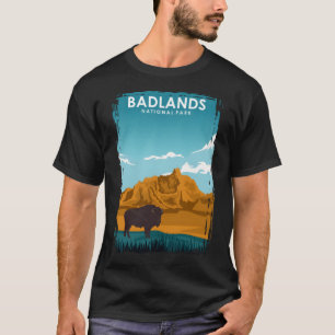 Camiseta Viaje retro mínimo en el parque nacional Badlands