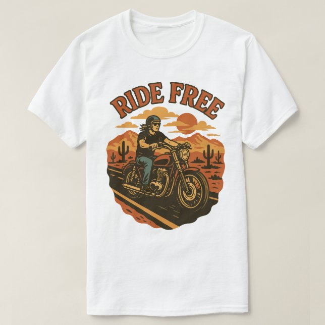 Camiseta Viaje sin Vintage Motorcycle Adventure Art (Diseño del anverso)